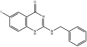 2-(Benzylamino)-6-iodoquinazolin-4(3H)-one Struktur