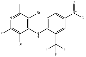 3,5-Dibromo-2,6-difluoro-N-(4-nitro-2-(trifluoromethyl)phenyl)pyridin-4-amine Struktur