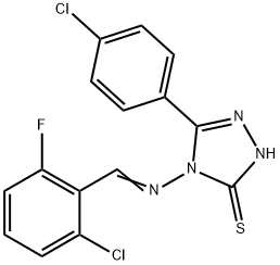 4-[(2-chloro-6-fluorobenzylidene)amino]-5-(4-chlorophenyl)-4H-1,2,4-triazole-3-thiol Struktur