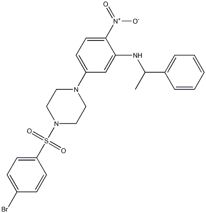 5-{4-[(4-bromophenyl)sulfonyl]piperazin-1-yl}-2-nitro-N-(1-phenylethyl)aniline Struktur