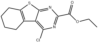 Ethyl 4-chloro-5,6,7,8-tetrahydrobenzo[4,5]thieno[2,3-d]pyrimidine-2-carboxylate Struktur