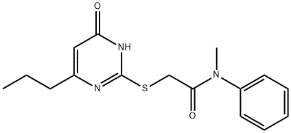 2-[(4-hydroxy-6-propylpyrimidin-2-yl)sulfanyl]-N-methyl-N-phenylacetamide Struktur