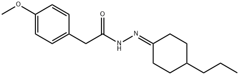 2-(4-methoxyphenyl)-N'-(4-propylcyclohexylidene)acetohydrazide Struktur