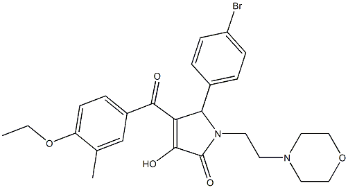 5-(4-bromophenyl)-4-(4-ethoxy-3-methylbenzoyl)-3-hydroxy-1-(2-morpholinoethyl)-1H-pyrrol-2(5H)-one Struktur