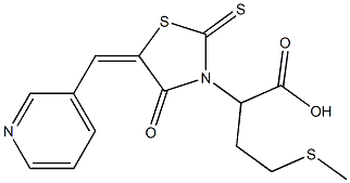 4-(methylsulfanyl)-2-[4-oxo-5-(3-pyridinylmethylene)-2-thioxo-1,3-thiazolidin-3-yl]butanoic acid Struktur