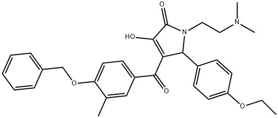 4-(4-(benzyloxy)-3-methylbenzoyl)-1-(2-(dimethylamino)ethyl)-5-(4-ethoxyphenyl)-3-hydroxy-1H-pyrrol-2(5H)-one Struktur