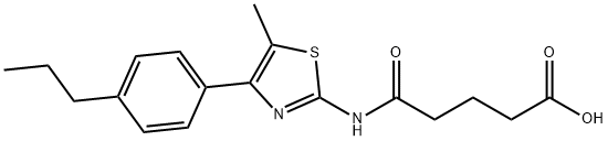 5-((5-methyl-4-(4-propylphenyl)thiazol-2-yl)amino)-5-oxopentanoic acid Struktur