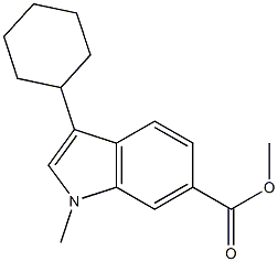 Methyl 3-cyclohexyl-1-methyl-6-indolecarboxylate Struktur