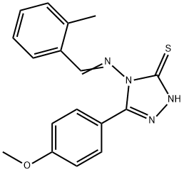 5-(4-methoxyphenyl)-4-[(2-methylbenzylidene)amino]-4H-1,2,4-triazole-3-thiol Struktur