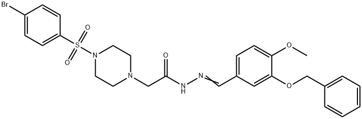 N'-{(Z)-[3-(benzyloxy)-4-methoxyphenyl]methylidene}-2-{4-[(4-bromophenyl)sulfonyl]piperazin-1-yl}acetohydrazide Struktur