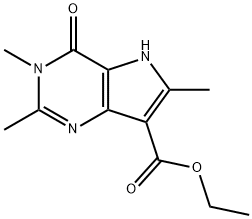 Ethyl 2,3,6-trimethyl-4-oxo-4,5-dihydro-3H-pyrrolo[3,2-d]pyrimidine-7-carboxylate Struktur