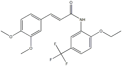 (2E)-3-(3,4-dimethoxyphenyl)-N-[2-ethoxy-5-(trifluoromethyl)phenyl]prop-2-enamide Struktur