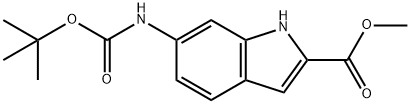 methyl 6-(tert-butoxycarbonylamino)-1H-indole-2-carboxylate Struktur