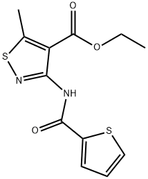 ethyl 5-methyl-3-((thiophene-2-carbonyl)imino)-2,3-dihydroisothiazole-4-carboxylate Struktur