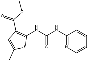 methyl 5-methyl-2-(3-(pyridin-2-yl)thioureido)thiophene-3-carboxylate Struktur