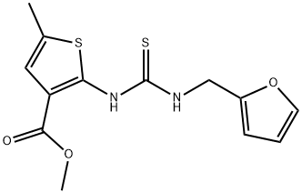 methyl 2-(3-(furan-2-ylmethyl)thioureido)-5-methylthiophene-3-carboxylate Struktur