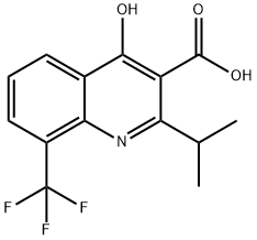 4-Hydroxy-2-isopropyl-8-(trifluoromethyl)quinoline-3-carboxylic acid Struktur