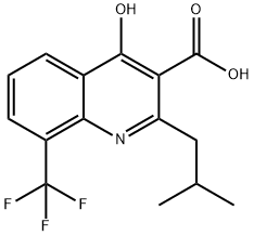 4-Hydroxy-2-isobutyl-8-(trifluoromethyl)quinoline-3-carboxylic acid Struktur