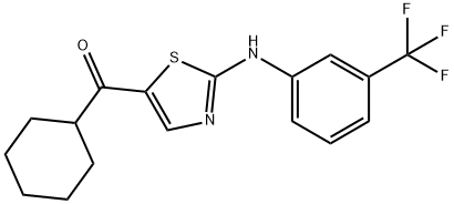 Cyclohexyl(2-((3-(trifluoromethyl)phenyl)amino)thiazol-5-yl)methanone Struktur