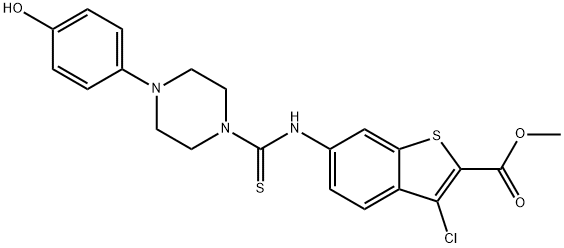 methyl 3-chloro-6-(4-(4-hydroxyphenyl)piperazine-1-carbothioamido)benzo[b]thiophene-2-carboxylate Struktur