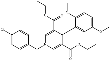 diethyl 1-(4-chlorobenzyl)-4-(2,5-dimethoxyphenyl)-1,4-dihydropyridine-3,5-dicarboxylate Struktur