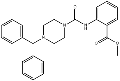 methyl 2-(4-benzhydrylpiperazine-1-carboxamido)benzoate Struktur