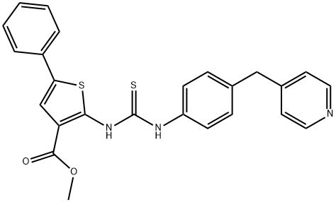 methyl 5-phenyl-2-(3-(4-(pyridin-4-ylmethyl)phenyl)thioureido)thiophene-3-carboxylate Struktur