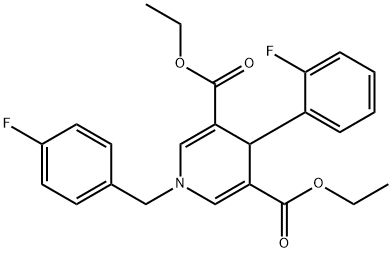 diethyl 1-(4-fluorobenzyl)-4-(2-fluorophenyl)-1,4-dihydropyridine-3,5-dicarboxylate Struktur