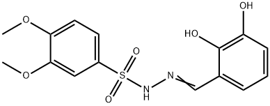 (Z)-N'-(2,3-dihydroxybenzylidene)-3,4-dimethoxybenzenesulfonohydrazide Struktur