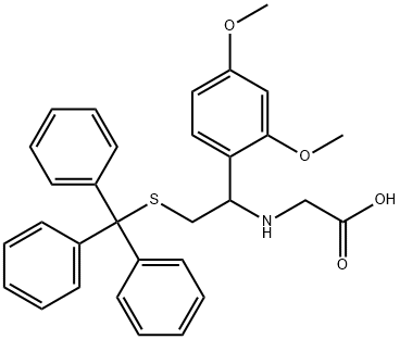 2-[[1-(2,4-dimethoxyphenyl)-2-tritylsulfanylethyl]amino]acetic acid Struktur