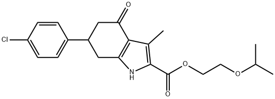 2-isopropoxyethyl 6-(4-chlorophenyl)-3-methyl-4-oxo-4,5,6,7-tetrahydro-1H-indole-2-carboxylate Struktur