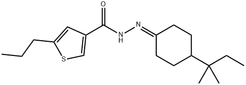 N'-(4-(tert-pentyl)cyclohexylidene)-5-propylthiophene-3-carbohydrazide Struktur