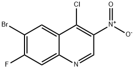 6-bromo-4-chloro-7-fluoro-3-nitroquinoline Struktur