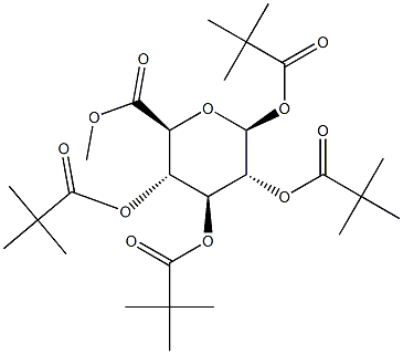 beta-D-Glucopyranuronic acid methyl ester tetrakis(2,2-dimethylpropanoate) Struktur