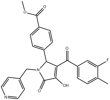 methyl 4-(3-(3-fluoro-4-methylbenzoyl)-4-hydroxy-5-oxo-1-(pyridin-4-ylmethyl)-2,5-dihydro-1H-pyrrol-2-yl)benzoate Struktur