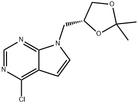 4-Chloro-7-((2,2-dimethyl-1,3-dioxolan-4-yl)methyl)-7H-pyrrolo[2,3-d]pyrimidine Struktur