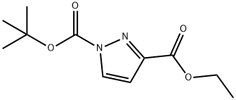 1H-Pyrazole-1,3-dicarboxylic acid,1-(1,1-dimethylethyl)3-ethyl ester Struktur