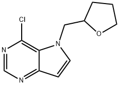 4-Chloro-5-((tetrahydrofuran-2-yl)methyl)-5H-pyrrolo[3,2-d]pyrimidine Struktur