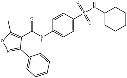 N-[4-(cyclohexylsulfamoyl)phenyl]-5-methyl-3-phenyl-1,2-oxazole-4-carboxamide Struktur