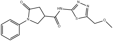 N-[5-(methoxymethyl)-1,3,4-thiadiazol-2-yl]-5-oxo-1-phenylpyrrolidine-3-carboxamide Struktur