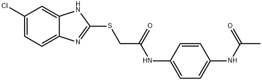 N-[4-(acetylamino)phenyl]-2-[(5-chloro-1H-benzimidazol-2-yl)sulfanyl]acetamide Struktur