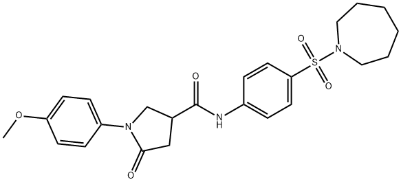 N-[4-(azepan-1-ylsulfonyl)phenyl]-1-(4-methoxyphenyl)-5-oxopyrrolidine-3-carboxamide Struktur