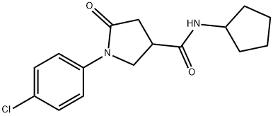 1-(4-chlorophenyl)-N-cyclopentyl-5-oxopyrrolidine-3-carboxamide Struktur