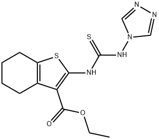 ethyl 2-(3-(4H-1,2,4-triazol-4-yl)thioureido)-4,5,6,7-tetrahydrobenzo[b]thiophene-3-carboxylate Struktur