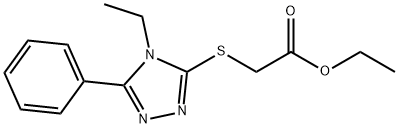 ethyl 2-((4-ethyl-5-phenyl-4H-1,2,4-triazol-3-yl)thio)acetate Struktur