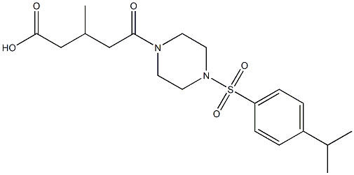 5-(4-((4-isopropylphenyl)sulfonyl)piperazin-1-yl)-3-methyl-5-oxopentanoic acid Struktur