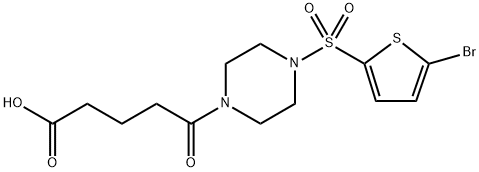 5-(4-((5-bromothiophen-2-yl)sulfonyl)piperazin-1-yl)-5-oxopentanoic acid Struktur