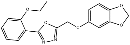 2-[(1,3-benzodioxol-5-yloxy)methyl]-5-(2-ethoxyphenyl)-1,3,4-oxadiazole Struktur