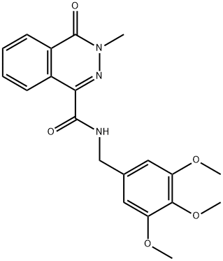 3-methyl-4-oxo-N-(3,4,5-trimethoxybenzyl)-3,4-dihydro-1-phthalazinecarboxamide Struktur