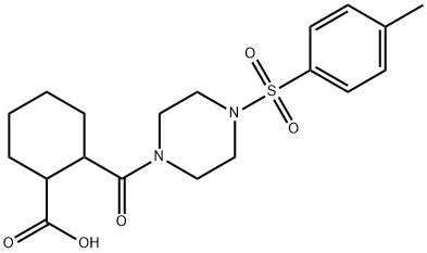 2-(4-tosylpiperazine-1-carbonyl)cyclohexanecarboxylic acid Struktur